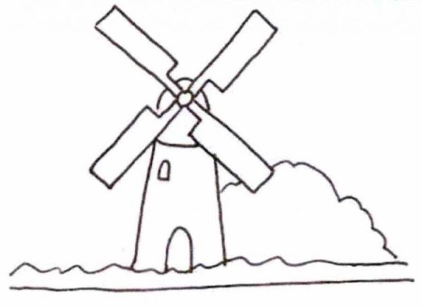 Мельница раскраска для детей