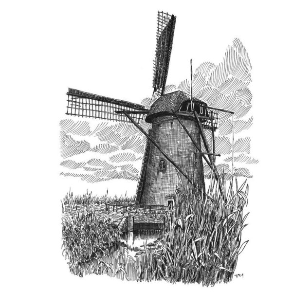 Мельница иллюстрация