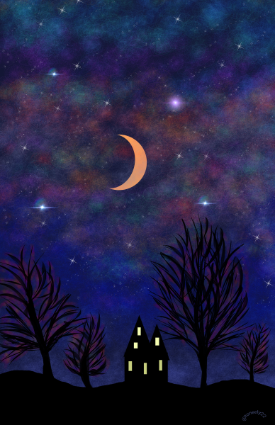 Звездное небо красками для детей