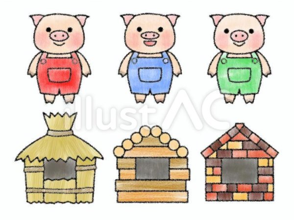 Домики 3 поросят рисование в старшей группе