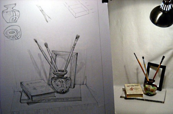 Натюрморт школьные предметы