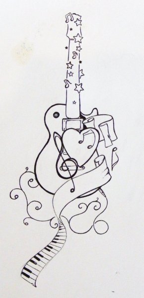 Музыкальные рисунки для срисовки