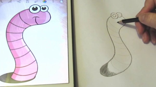 Раскраска дождевой червячок