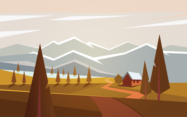 Пейзаж в иллюстраторе