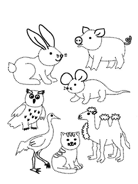 Пунктирные линии обводить детям