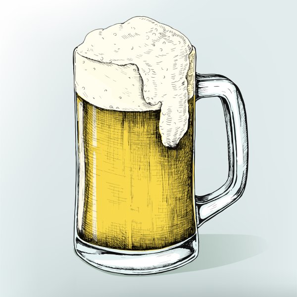 Бокал пива вектор