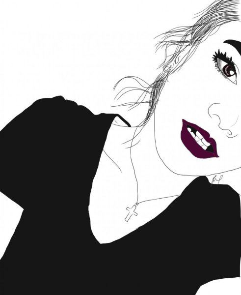 Черно белые рисунки девушек