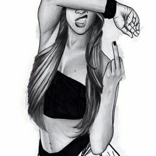 Девочка черно белая