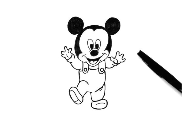 Микимаус рисунок для срисовки