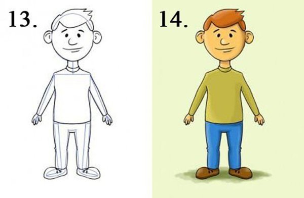 Нарисовать человека ребенку