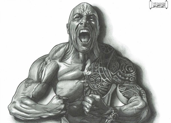 Скала Джонсон рисунок карандашом