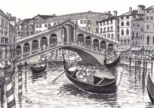 Венеция Наброски гондольеры