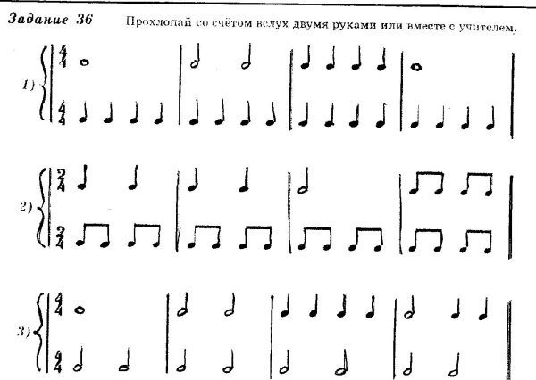 Ритмические карточки для сольфеджио 3 класс