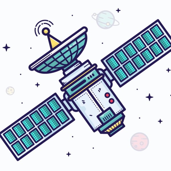 Раскраска спутники в космосе