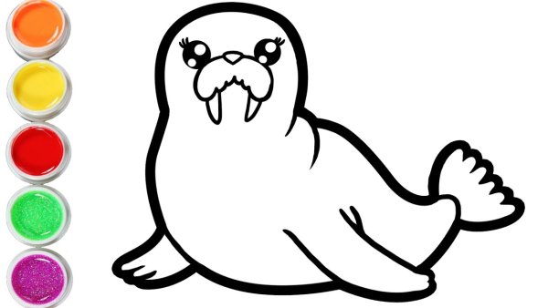 Гренландский тюлень раскраска для детей