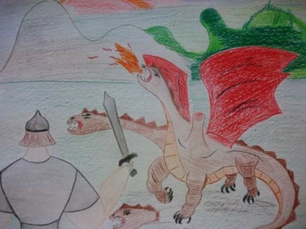 Добрыня и змей раскраска