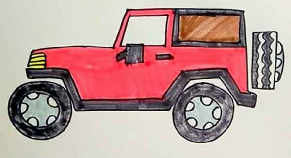 Джип карандашом для детей