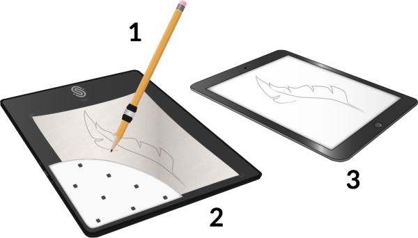 Нарисованный планшет для бумаги