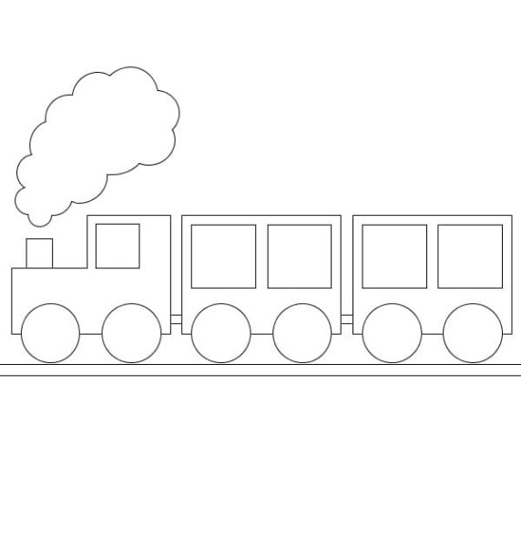 Поезд с вагоном для рисования детьми