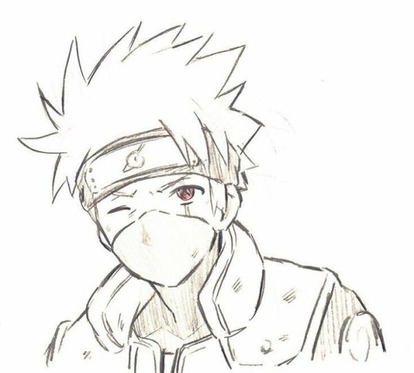 Наруто Какаши карандашом