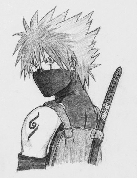 Какаши сенсей для срисовки