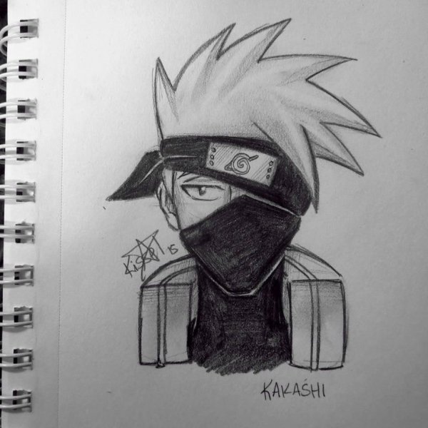 Наруто для срисовки Какаши