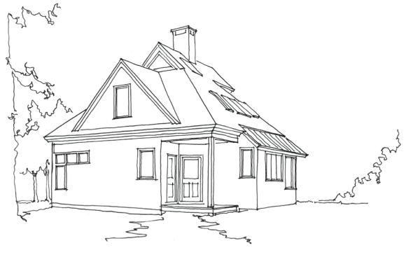 Коттедж рисунок легкий