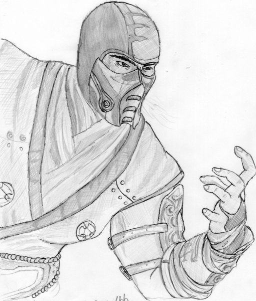 Раскраска мортал комбат саб Зиро