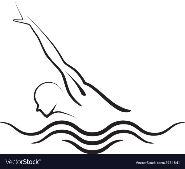 Пловец раскраска