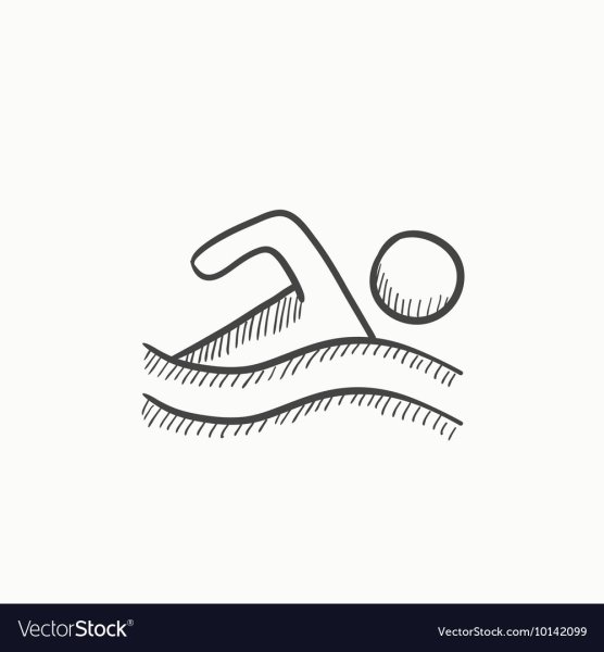 Пловец простым карандашом