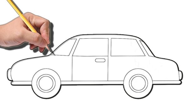 Поэтапное рисование машины