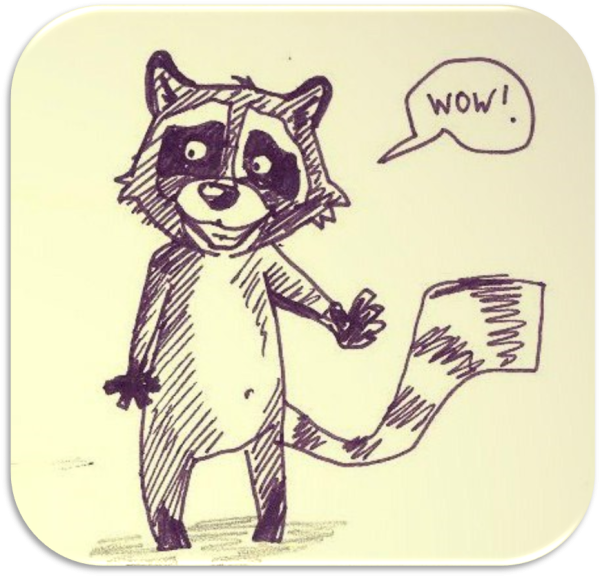 Енот рисунок легкий