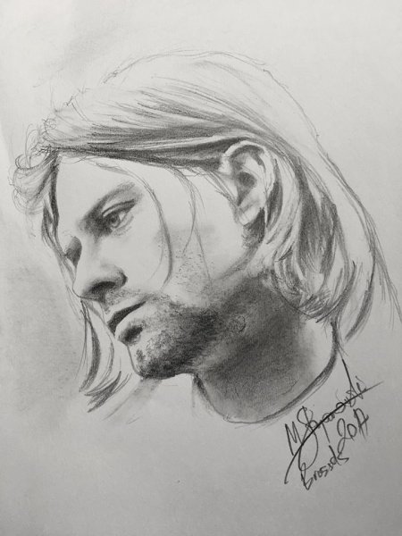 Курт Кобейн карандашом