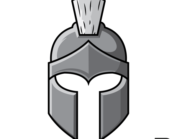 Шлем рыцаря на белом фоне