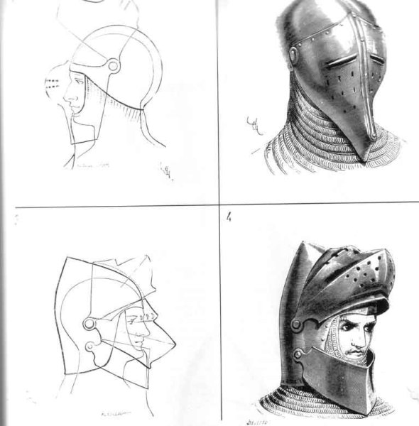 Средневековый шлем рисунок