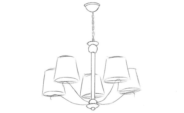 Люстра карандашом