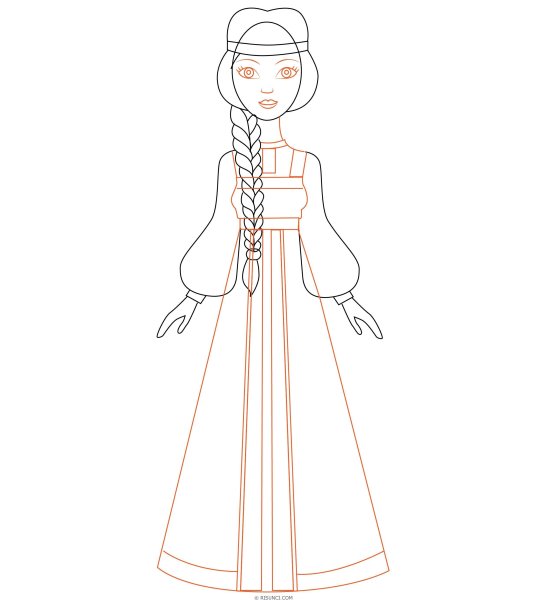 Набросок русского народного костюма