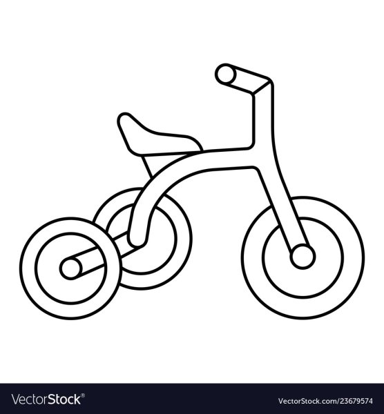 Раскраска трехколесный велосипед
