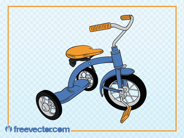 Трехколесный велосипед вектор