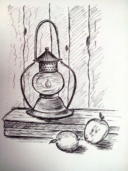 Раскраска керосиновая лампа для детей