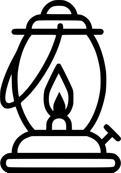 Раскраска керосиновая лампа для детей