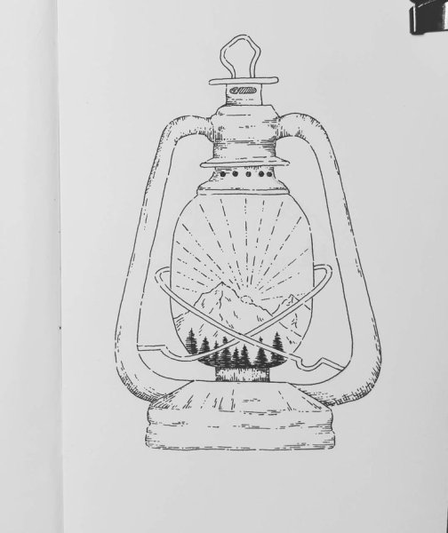 Раскраска керосиновая лампа для детей