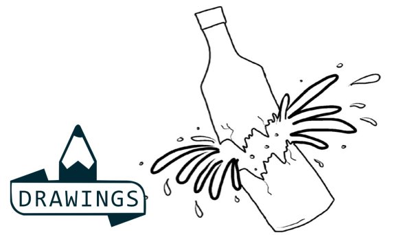 Разбитая бутылка раскраска