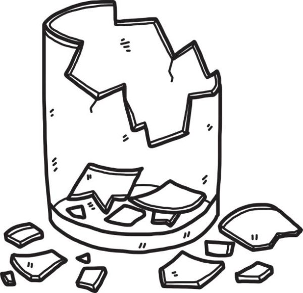 Разбитая бутылка значок