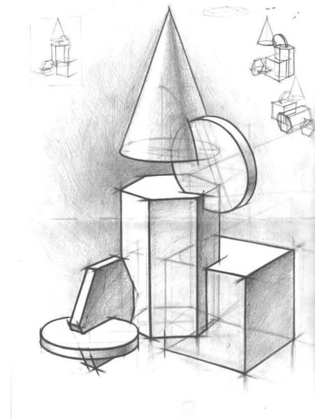 Тоновая моделировка формы Куба