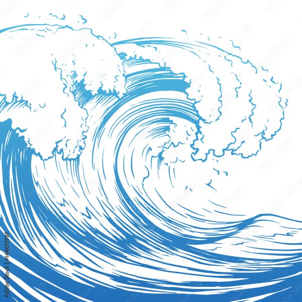 Волна с пеной вектор
