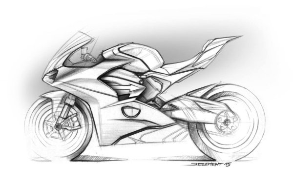 Мотоцикл карандашом