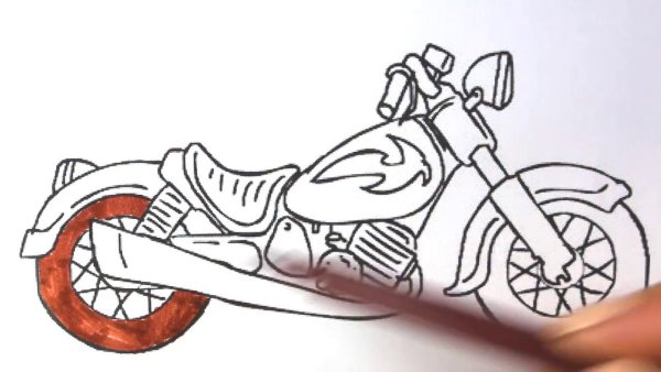 Мотоцикл карандашом