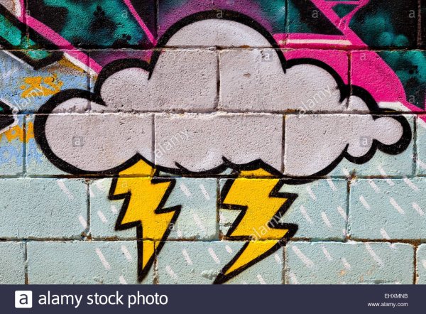 Лёгкие граффити на стене