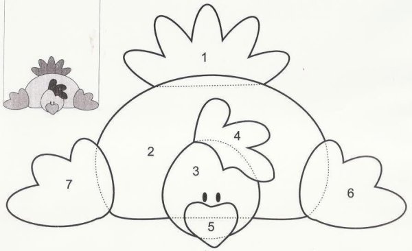 Эскиз аппликации из ткани